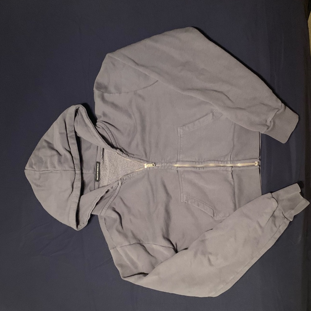 brandy melville cropped full zip up hoodie
